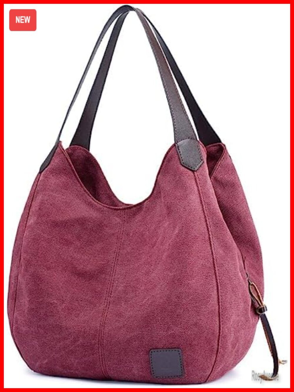 Canvas Hobo Purse Multi Pocket Shoulder Bag Tote Handbag
